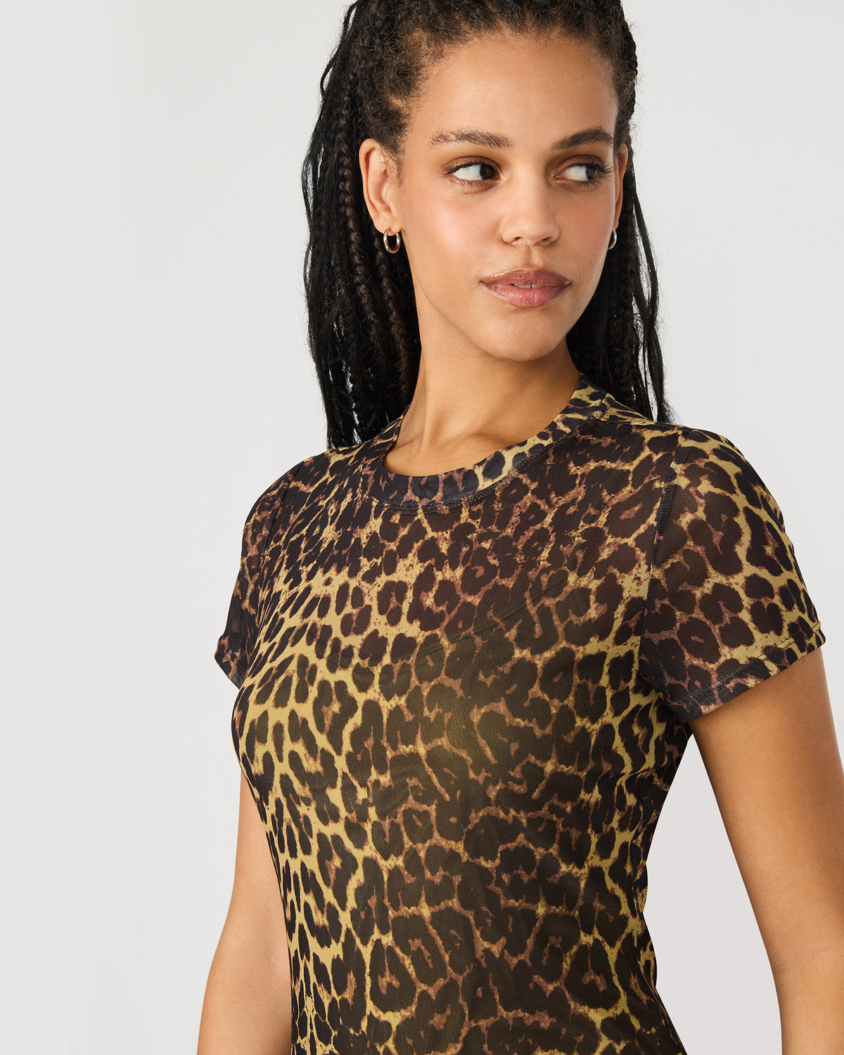 HAILEE Hot Sports Print Mesh Short-Sleeved Bodycon Women's Dress | Steve Madden Discount
