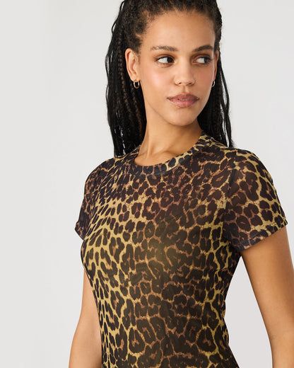 HAILEE Hot Sports Print Mesh Short-Sleeved Bodycon Women's Dress | Steve Madden Discount