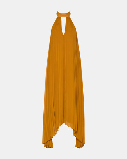 MARAYA Tuscan Gold Flowy Halter Women's Maxi Dress | Steve Madden Best Price