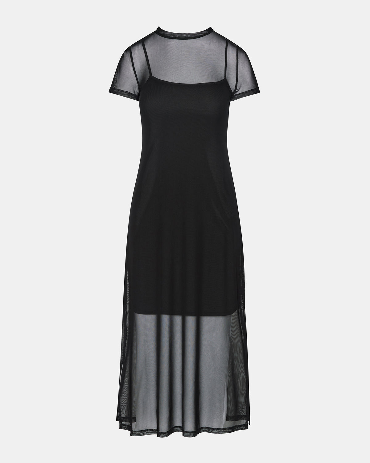 NOLA Black Short-Sleeved Mesh Sheer Women's Dress | Steve Madden Popular