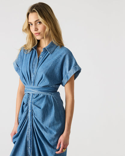 TORI Denim Button Up Collared Midi Dress | Steve Madden Everyday