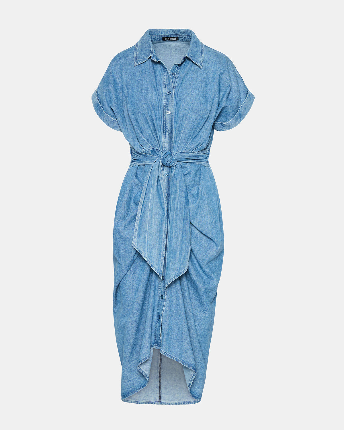 TORI Denim Button Up Collared Midi Dress | Steve Madden Everyday
