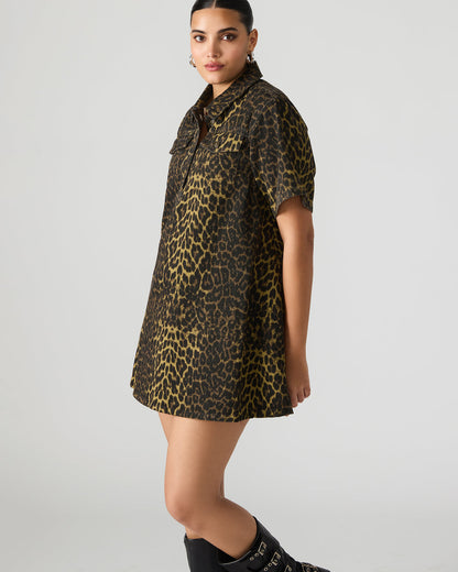 FREDDY Hot Spots Print Short-Sleeved Denim Button-Up Mini Women's Dress | Steve Madden Hot Sale