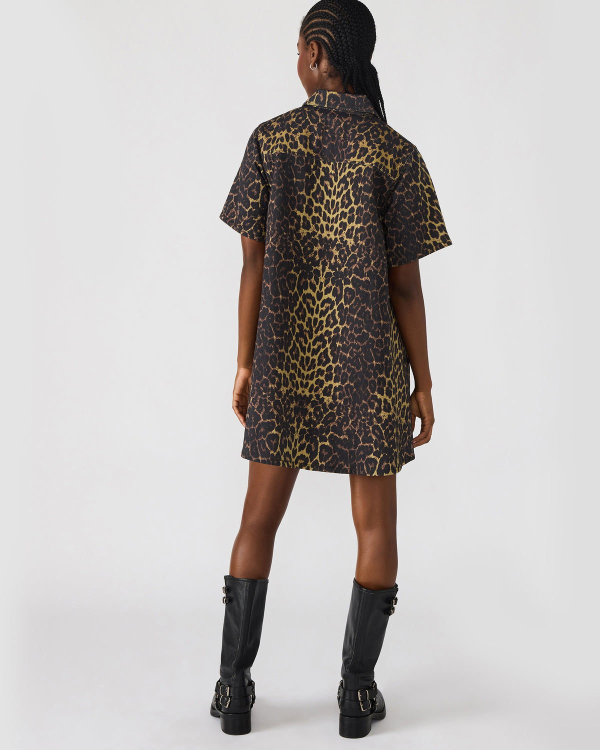 FREDDY Hot Spots Print Short-Sleeved Denim Button-Up Mini Women's Dress | Steve Madden Hot Sale