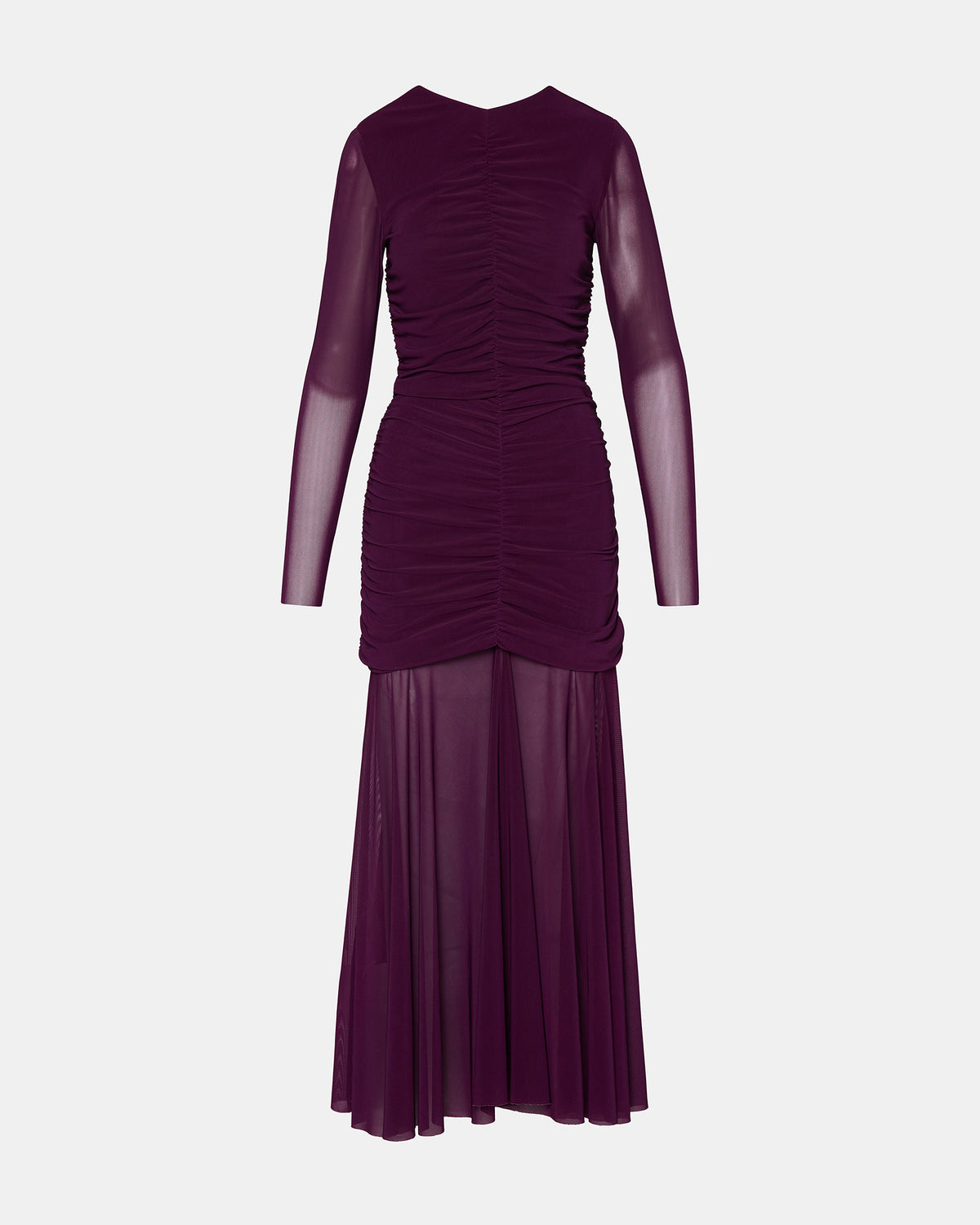 KIARA Beet Long-Sleeved Maxi Mesh Flowy Women's Dress | Steve Madden Popular