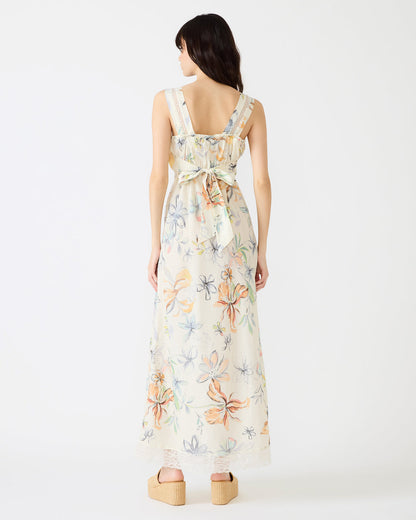 ALEXUS Vintage Ivory Flowy Lace Trim Flowy Women's Maxi Dress | Steve Madden Everyday