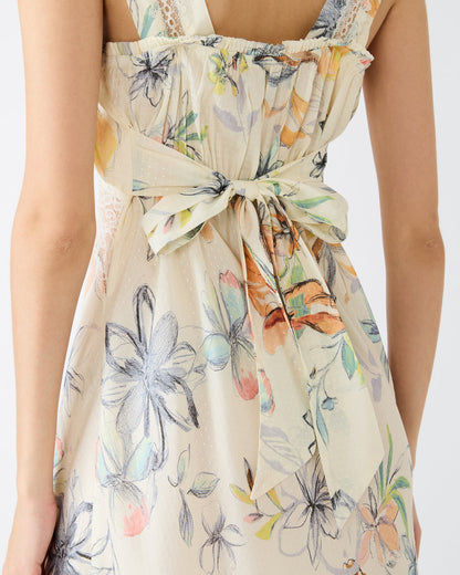 ALEXUS Vintage Ivory Flowy Lace Trim Flowy Women's Maxi Dress | Steve Madden Everyday