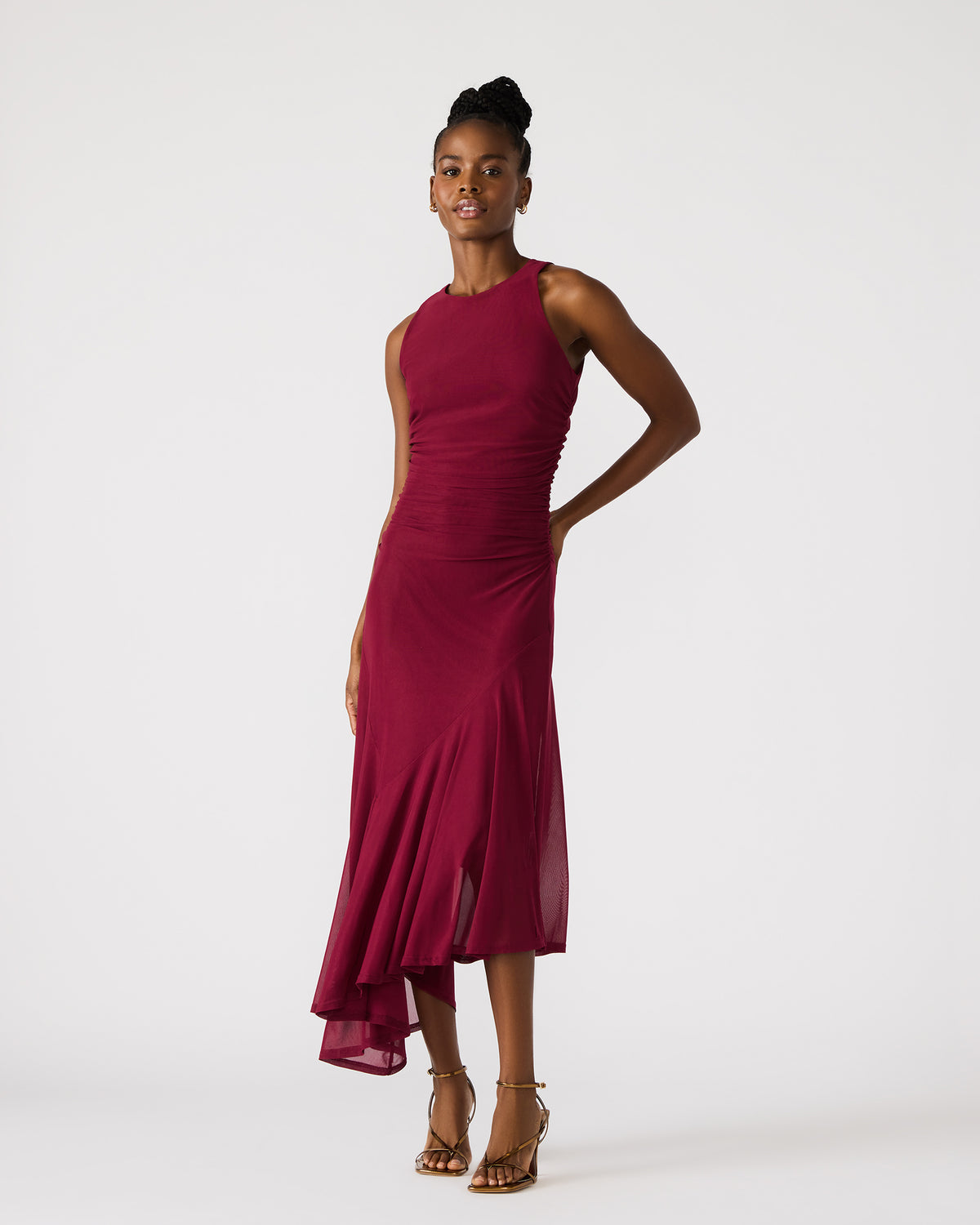 LANEY Red Women's Sleeveless Flowy Dress | Steve Madden Quality