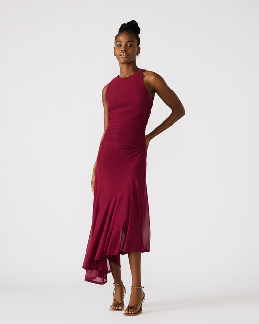LANEY Red Women's Sleeveless Flowy Dress | Steve Madden Quality