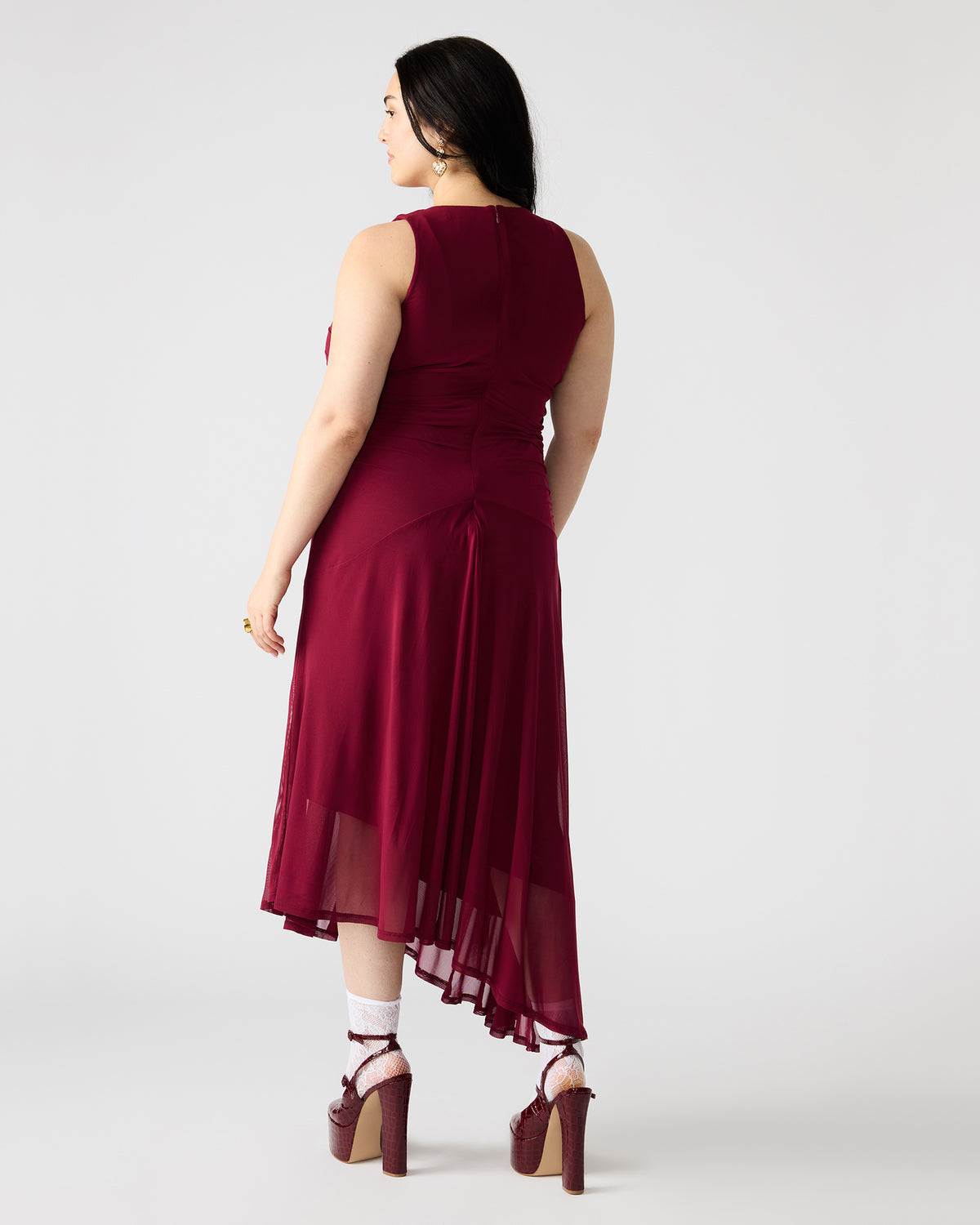 LANEY Red Women's Sleeveless Flowy Dress | Steve Madden Quality