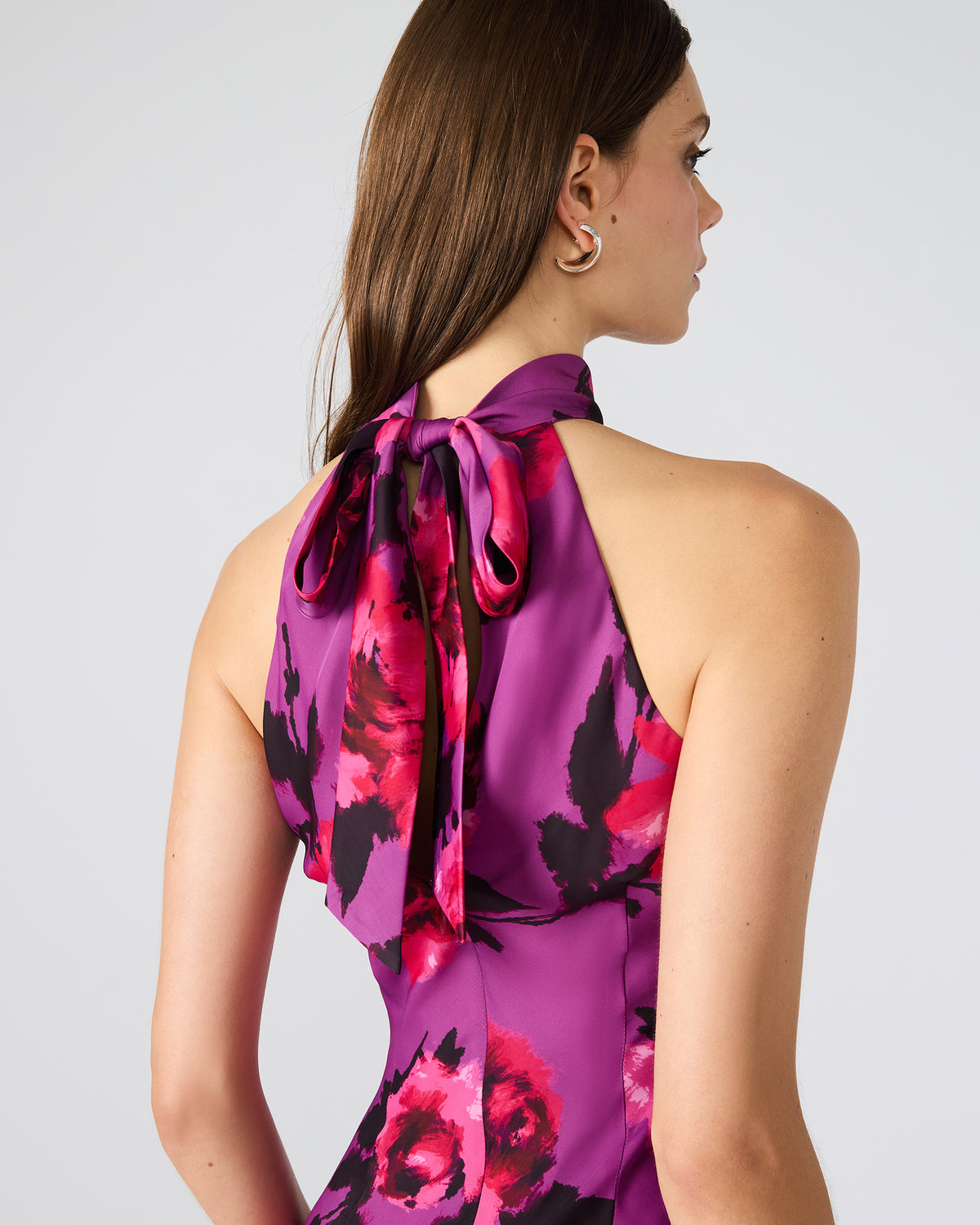 LARA Rosette Pink Halter Mini Floral Print Women's Dress | Steve Madden Top Pick