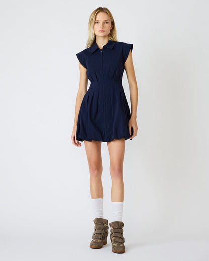 DYANNE Marine Women's Zip-Front Bubble-Hem Dress | Steve Madden Discount