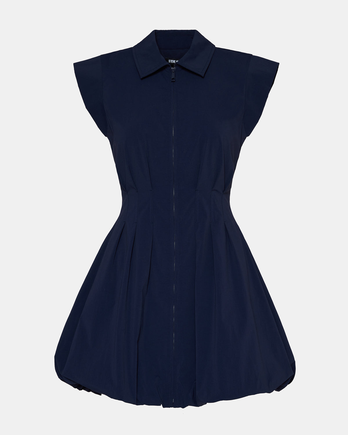 DYANNE Marine Women's Zip-Front Bubble-Hem Dress | Steve Madden Discount
