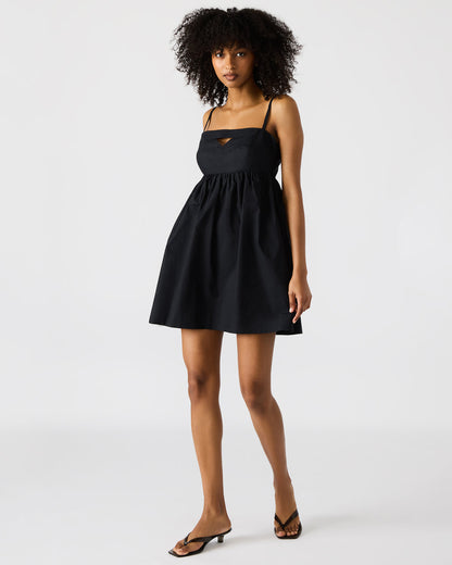 MEADOW Black Mini Cut-Out Flowy Dress | Steve Madden Essential