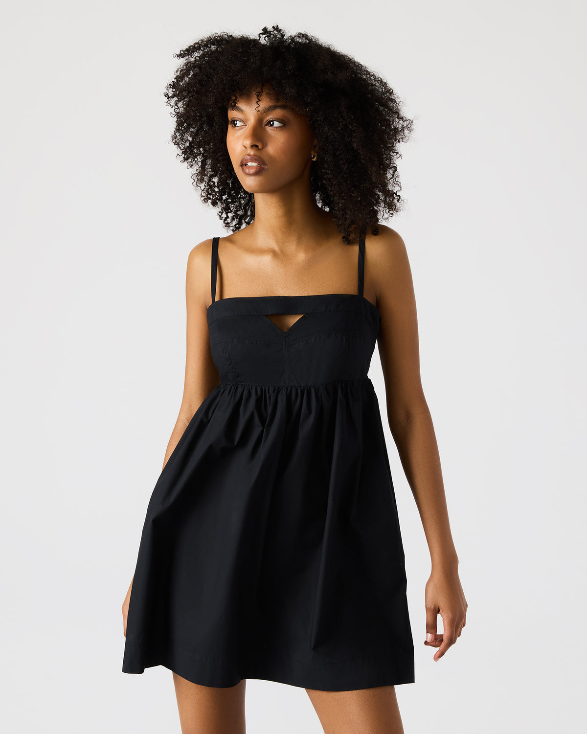 MEADOW Black Mini Cut-Out Flowy Dress | Steve Madden Essential