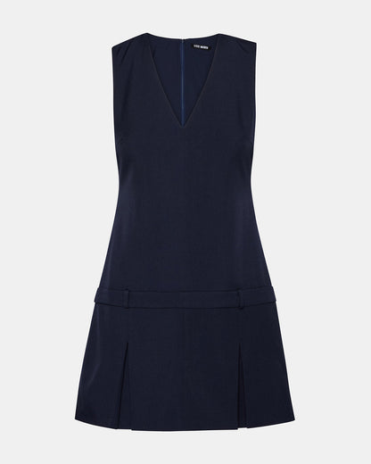 HENLEY Midnight Sleeveless V-neck Mini Pleated Women's Dress | Steve Madden Featured