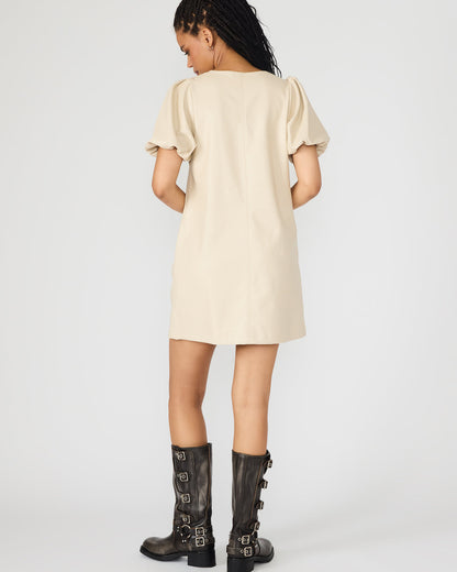 TILLY Bone Short-Sleeved Faux Leather Women's Dress | Steve Madden Top Pick