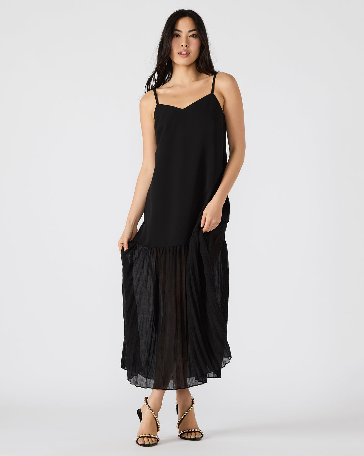 EMBER Black Flowy Sheer Maxi Women's Dress | Steve Madden Featured