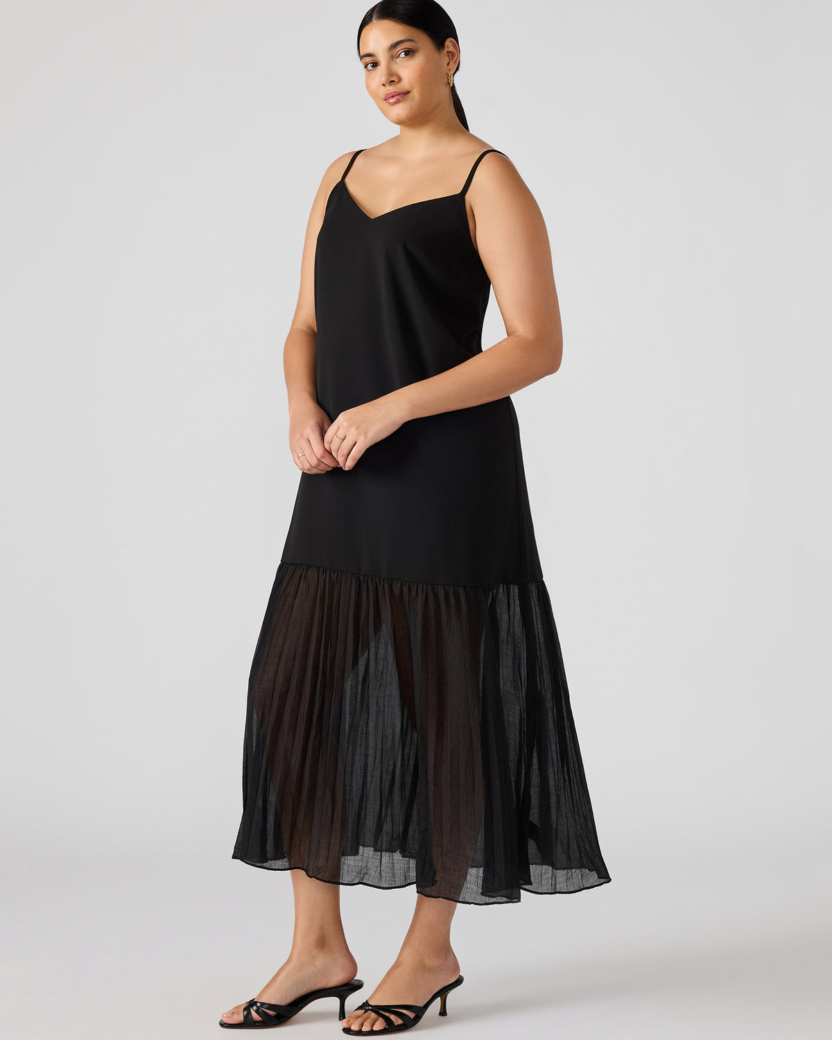 EMBER Black Flowy Sheer Maxi Women's Dress | Steve Madden Featured