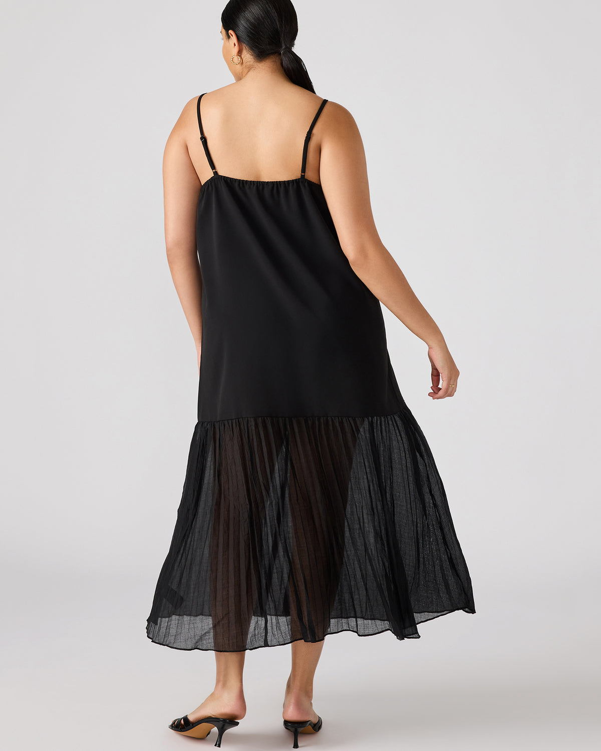 EMBER Black Flowy Sheer Maxi Women's Dress | Steve Madden Featured