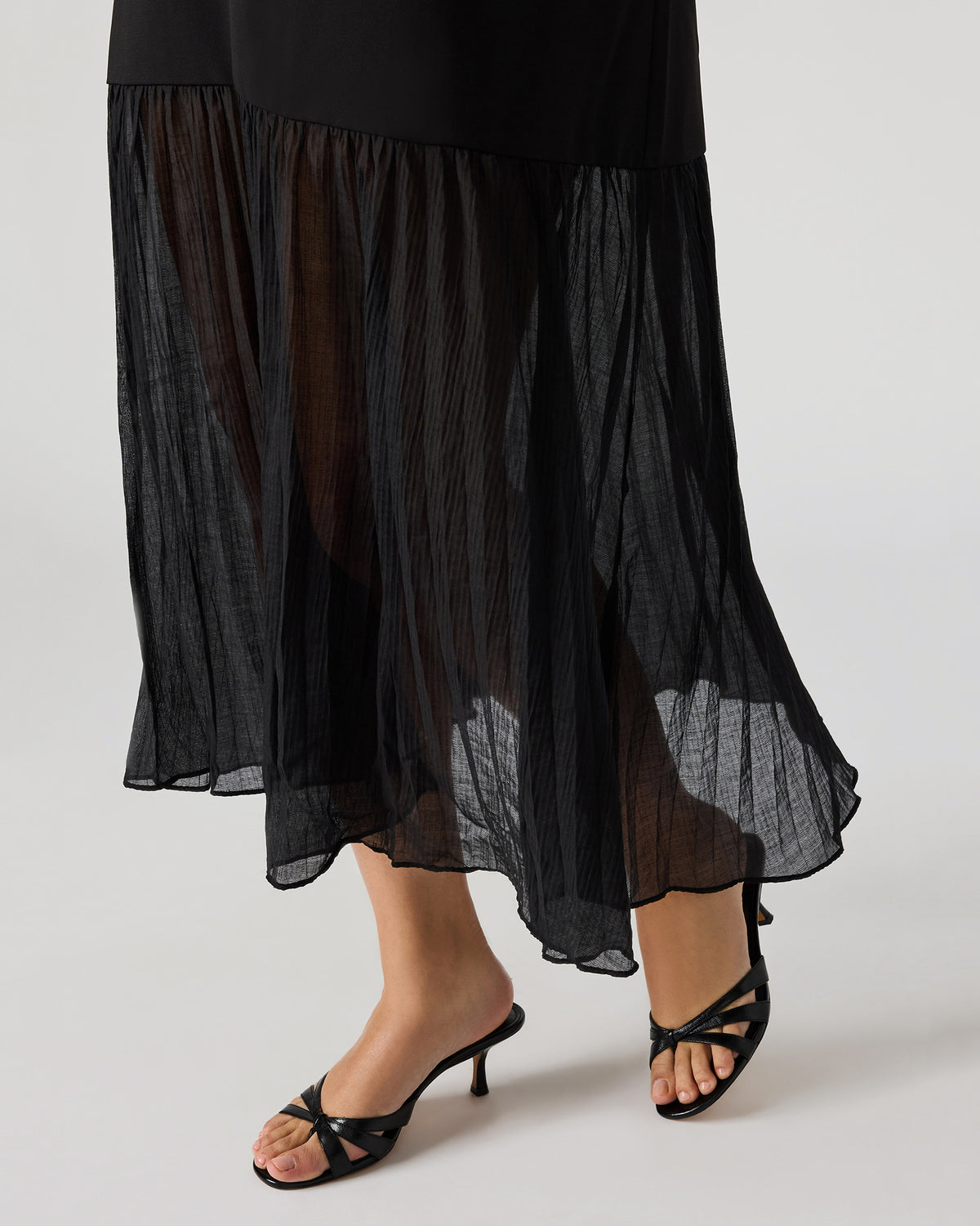 EMBER Black Flowy Sheer Maxi Women's Dress | Steve Madden Featured