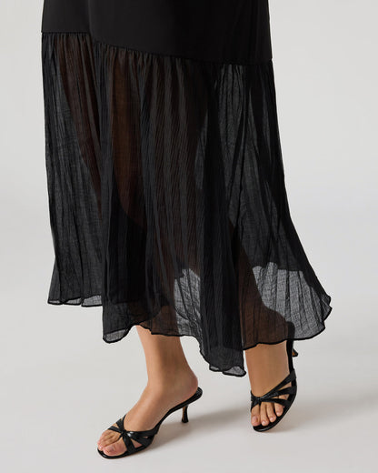 EMBER Black Flowy Sheer Maxi Women's Dress | Steve Madden Featured