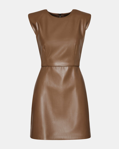 BELEN Brown Women's Shoulder Pad Mini Dress | Steve Madden Great Value