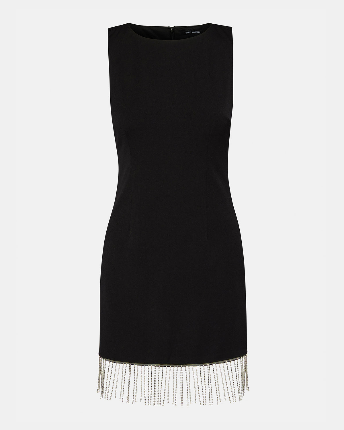 ELENORA Dress Black | Women's Sleeveless Bodycon Rhinestone Fringe Dress | Steve Madden Everyday