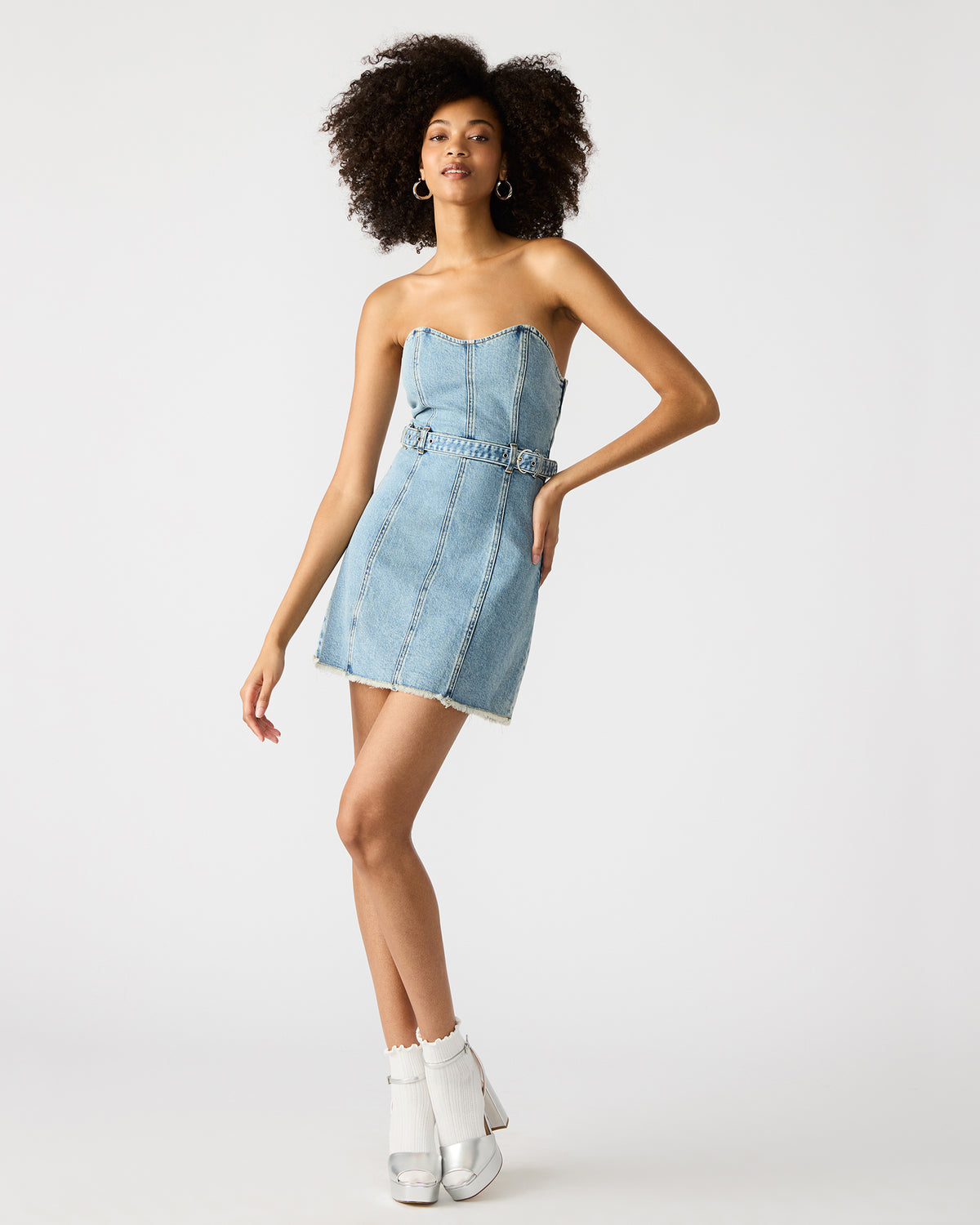 MATILDA Strapless Denim Mini Women's Dress | Steve Madden Recommended