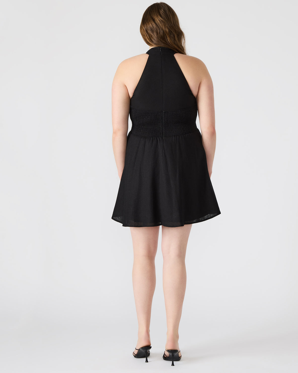 KOSTA Black Women's Mini Halter Cross-Neck Dress | Steve Madden Sale