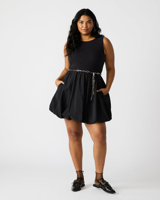 PALERMO Black Women's Mini Bubble-Hem Dress | Steve Madden Exclusive