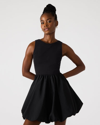 PALERMO Black Women's Mini Bubble-Hem Dress | Steve Madden Exclusive