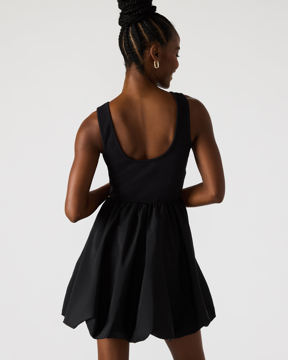 PALERMO Black Women's Mini Bubble-Hem Dress | Steve Madden Exclusive
