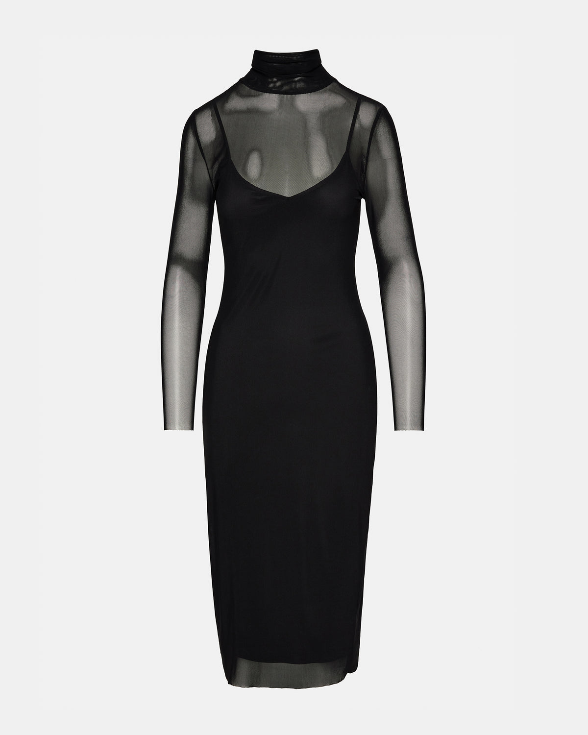 VIVIENNE Black Women's Mock Neck Midi Dress | Steve Madden Value