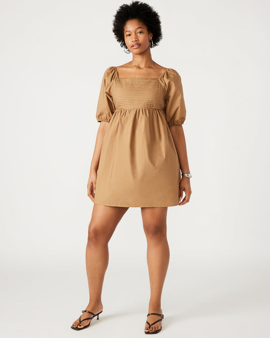 INARA Dress Beige | Women's Puff Sleeve Mini Dress | Steve Madden Popular