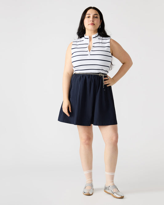 LYON Navy Women's Collared Sleeveless Flowy Dress | Steve Madden Trending