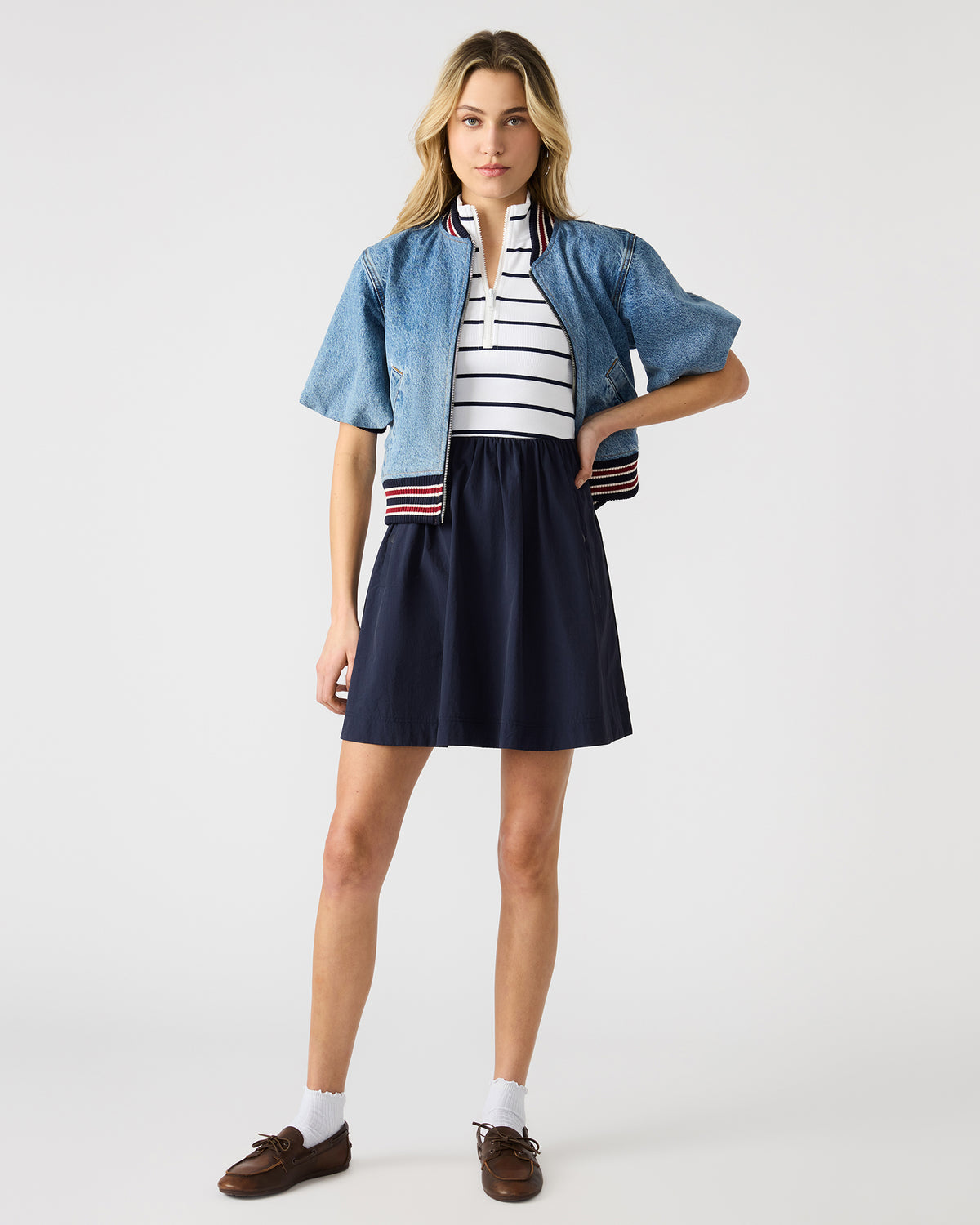 LYON Navy Women's Collared Sleeveless Flowy Dress | Steve Madden Trending
