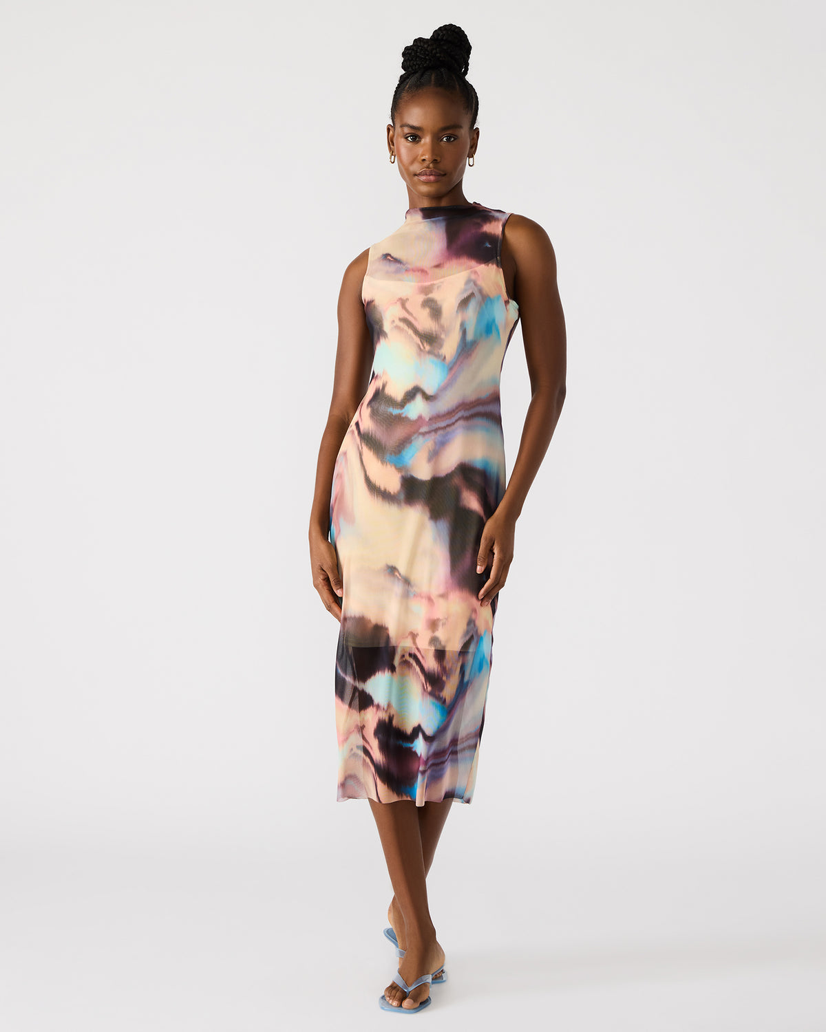 SIDRA Multi Women's Sleeveless Tie-Dye Midi Dress | Steve Madden Exclusive