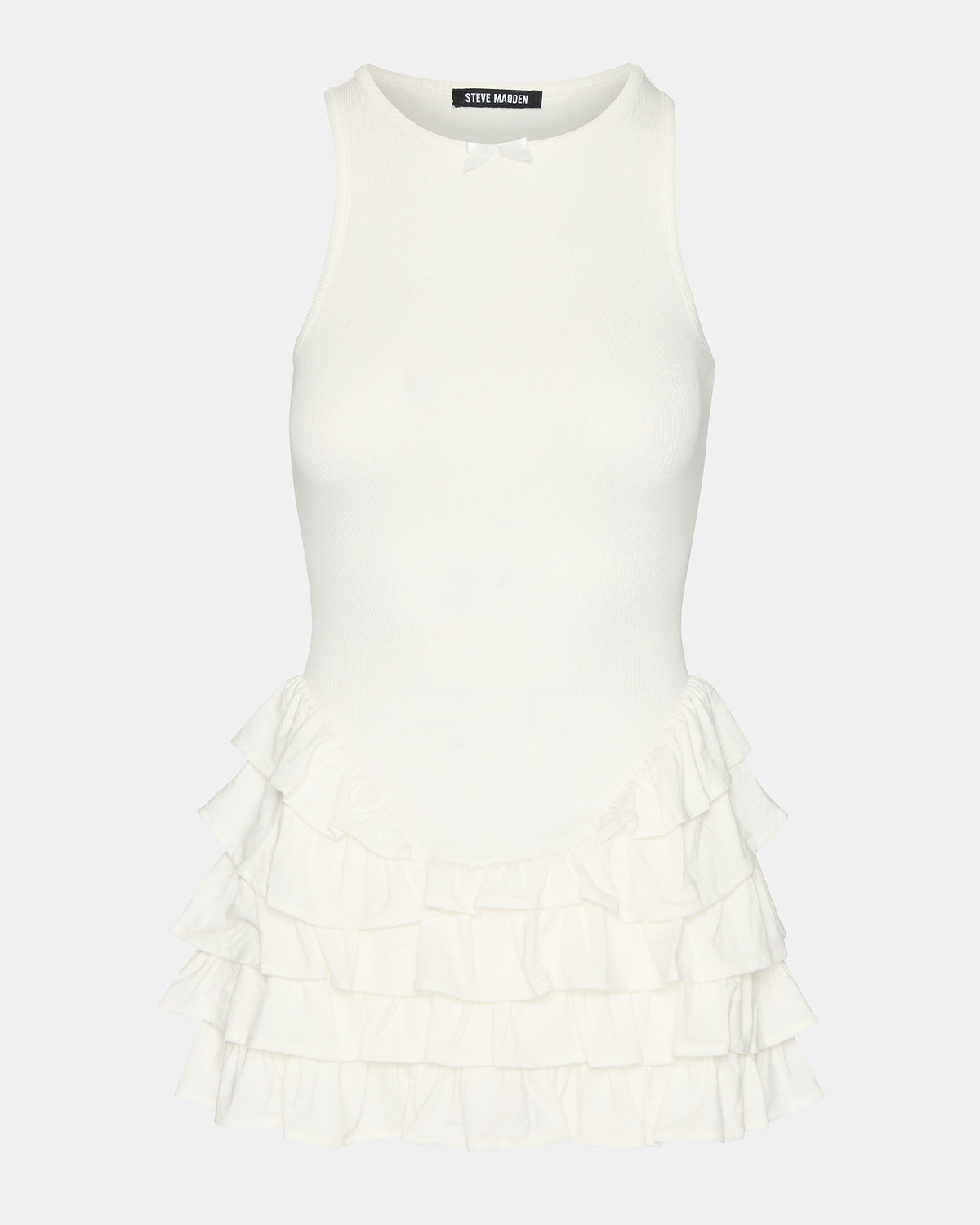 CLEA White Ruffled Mini Women's Dress | Steve Madden Value