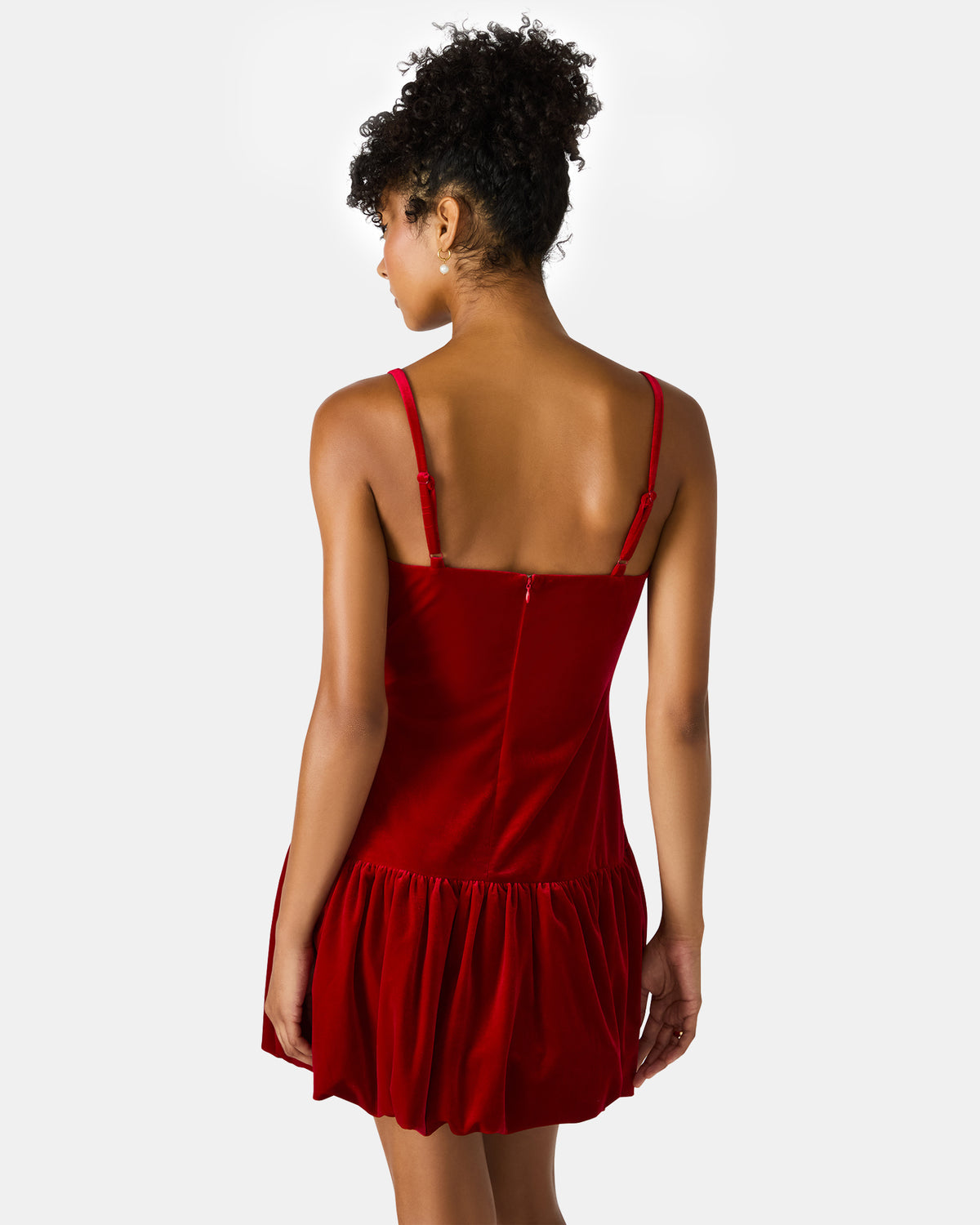 GIOVANNA Red Velvet Bubble Skirt Sleeveless Mini Women's Dress | Steve Madden Discount