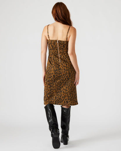 GISELLE Leopard Women's Midi Women's Dress with Slit | Steve Madden Best Price