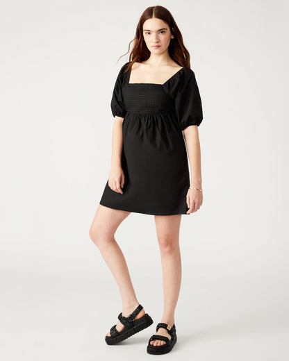 INARA Dress Black | Women's Puff Sleeve Mini Dress | Steve Madden Essential