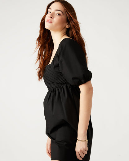 INARA Dress Black | Women's Puff Sleeve Mini Dress | Steve Madden Essential