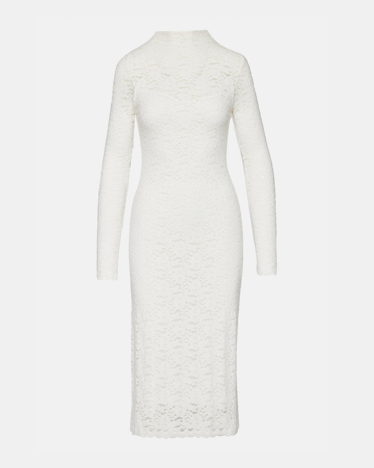 VIVIENNE Ivory Lace Women's Mock Neck Midi Dress | Steve Madden Special Offer