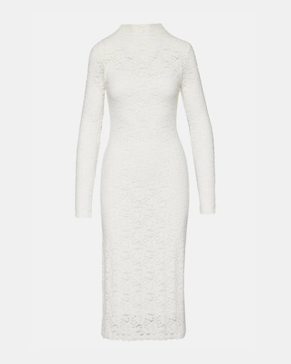 VIVIENNE Ivory Lace Women's Mock Neck Midi Dress | Steve Madden Special Offer