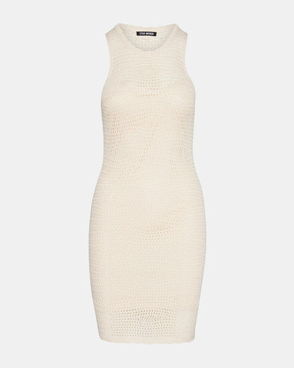 RONNIE Dress Beige | Women's Mini Crochet Sweater Dress | Steve Madden Top Pick