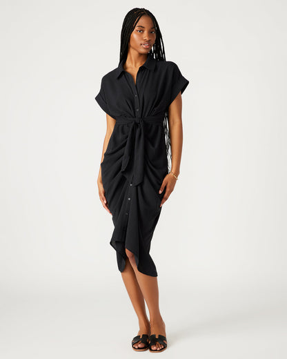 TORI Black Knit Button Up Collared Midi Dress | Steve Madden Customer Favorite