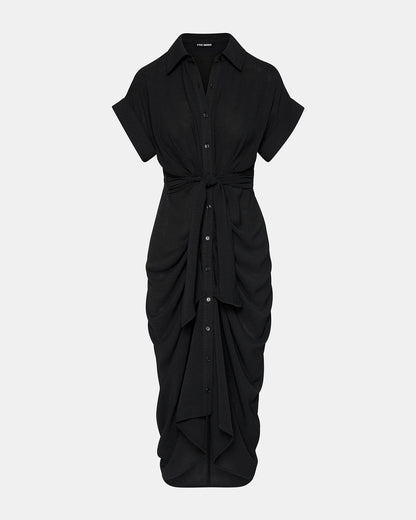 TORI Black Knit Button Up Collared Midi Dress | Steve Madden Customer Favorite