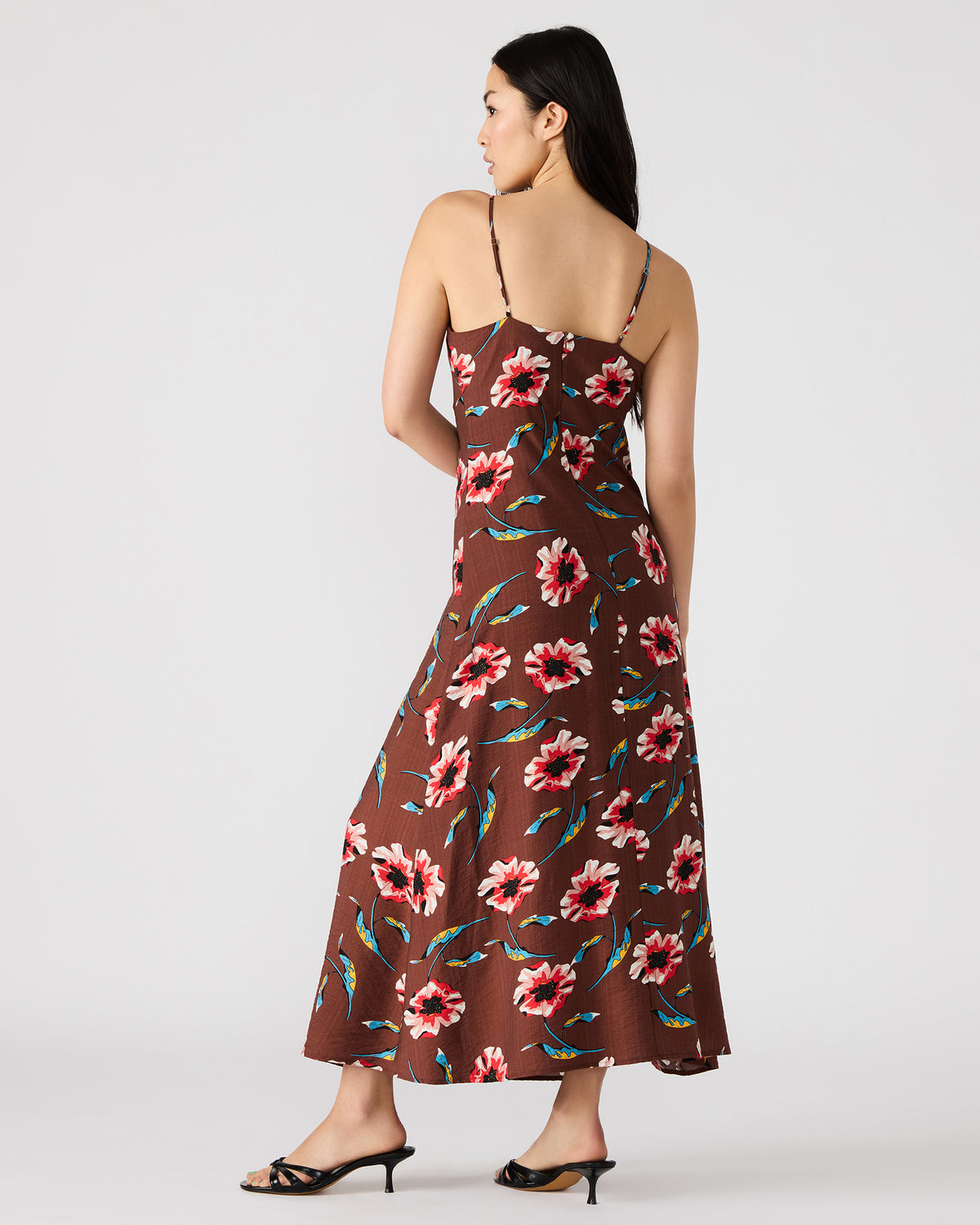 MONROE Brown Floral Print Flowy Maxi Dress | Steve Madden Quality