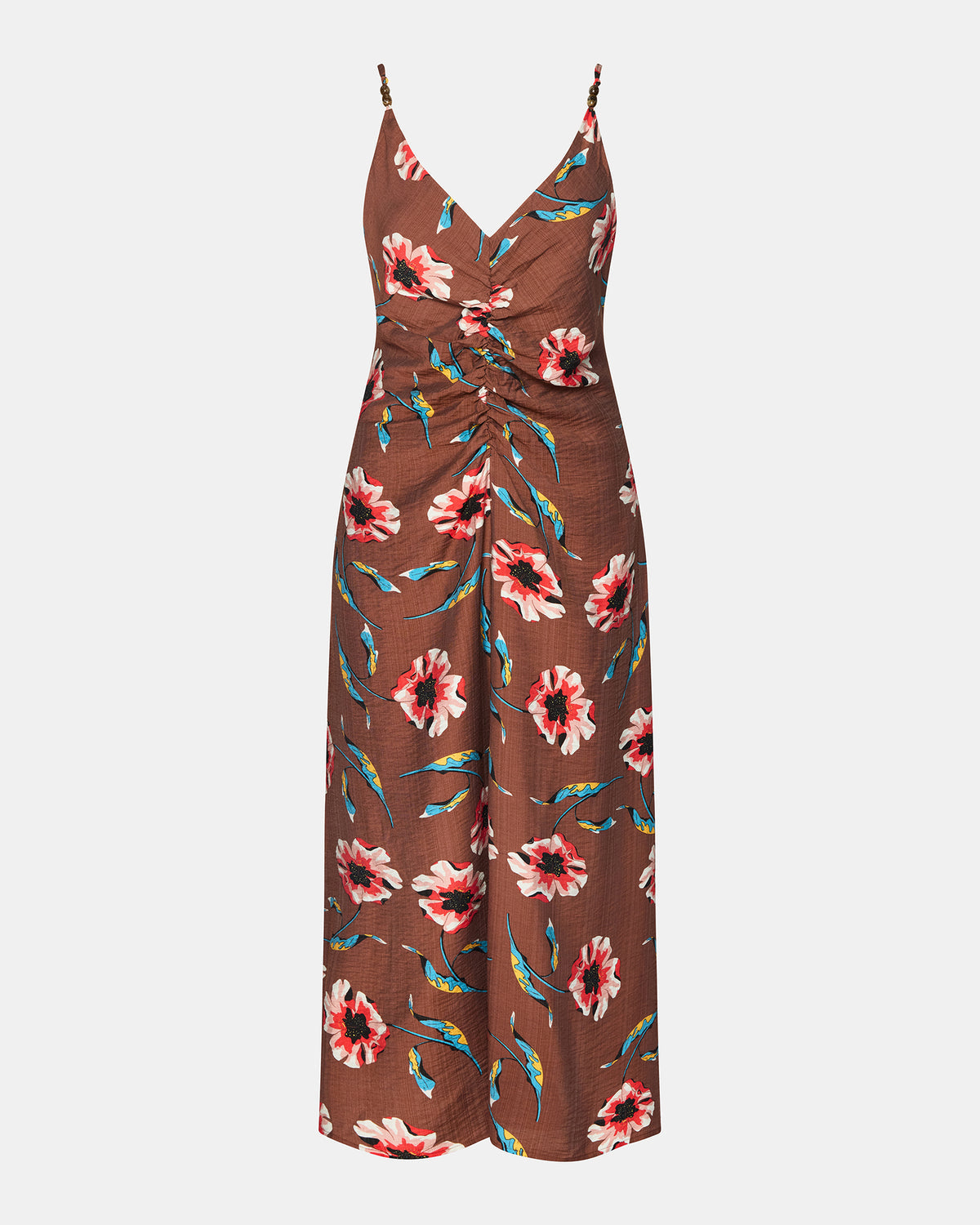 MONROE Brown Floral Print Flowy Maxi Dress | Steve Madden Quality